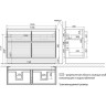 Тумба LEMARK COMBI 125 см под 2 раковины, подвесная/напольная, 4 ящика, белый глянец LM03C125T